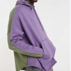 OEM-Hersteller, kundenspezifischer Herren-Kapuzenpullover mit Patchwork-Motiv, Wind-&Uuml;bergr&ouml;&szlig;e, Lila, Gr&uuml;n