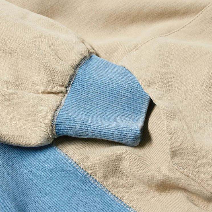 OEM ražotāja pasūtījuma 100% kokvilnas franču frotē vīriešu savārstījums krāsains bloks rievotas apdares kapuces džemperis