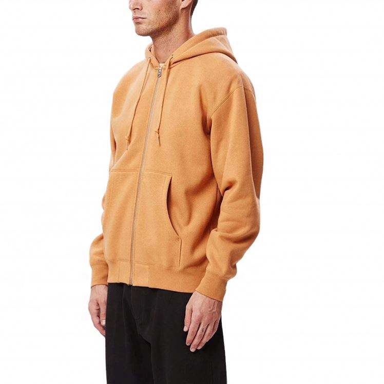 OEM v&yacute;robce Velkoobchod Fleece mikiny na zip s kapuc&iacute; Regular Fit P&aacute;nsk&eacute; obyčejn&eacute; pr&aacute;zdn&eacute; hněd&eacute; fleecov&eacute; mikiny s kapuc&iacute;