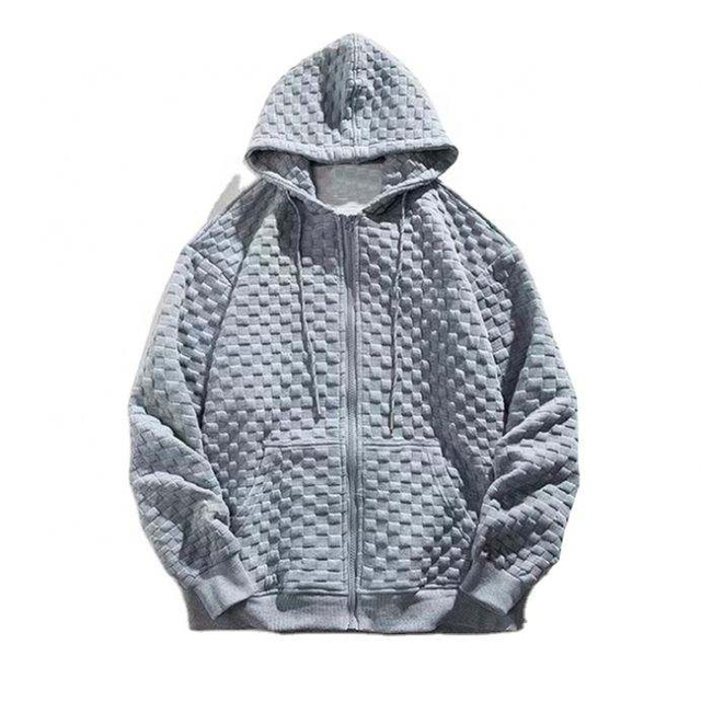 OEM v&yacute;robca Z&aacute;kazkov&aacute; kvalita Heavy Waffle Zip Up Plain Pulover Unisex Zips &Uacute;plet s kapucňou