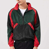 OEM-Hersteller mit individuellem Logo, Patchwork-Windjacke mit langen &Auml;rmeln und elastischen B&uuml;ndchen und Rei&szlig;verschluss