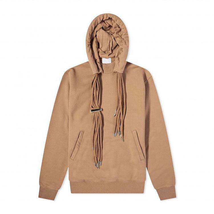 Κατασκευαστής OEM Προσαρμοσμένο βαμβακερό μεγάλου μεγέθους Unisex Hoodie Απλό και στις δύο πλευρές κουκούλα τσέπης με πολλά κορδόνια
