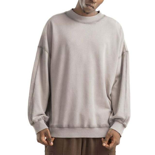 OEM メーカーカスタムブランク Streatwear セーター綿 100% フレンチ テリー​​男性無地特大スウェットシャツ