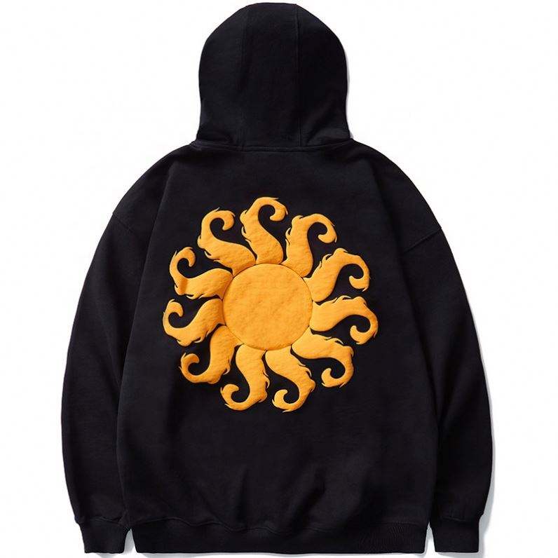 OEM ražotāja 2022.&nbsp;gada JAUNS pielāgots logotips, melns vintage flīsa vīriešu kapuces un džemperi.