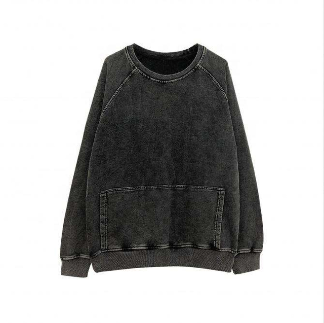Sudaderas con capucha de talla grande de manga larga con cuello en O vintage personalizado del fabricante OEM
