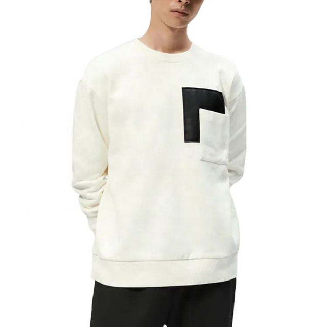 OEM-Hersteller kundenspezifischer hochwertiger Rundhals-Sweatshirt-Pullover mit Kombinationstaschen f&uuml;r Herren