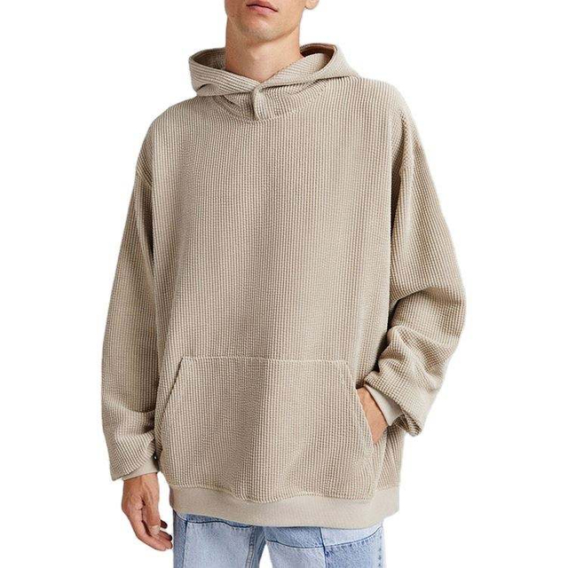 Производитель OEM 2022 Зимняя индивидуальная уличная одежда с логотипом Пустая негабаритная мужская вельветовая толстовка с капюшоном