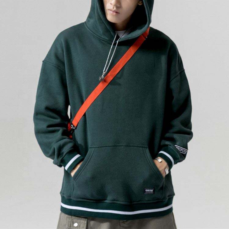 Pengeluar OEM Borong Logo Tersuai Bersulam Lelaki Musim Sejuk Kosong Kapas Tech Fleece Fesyen Hoodies Untuk Lelaki