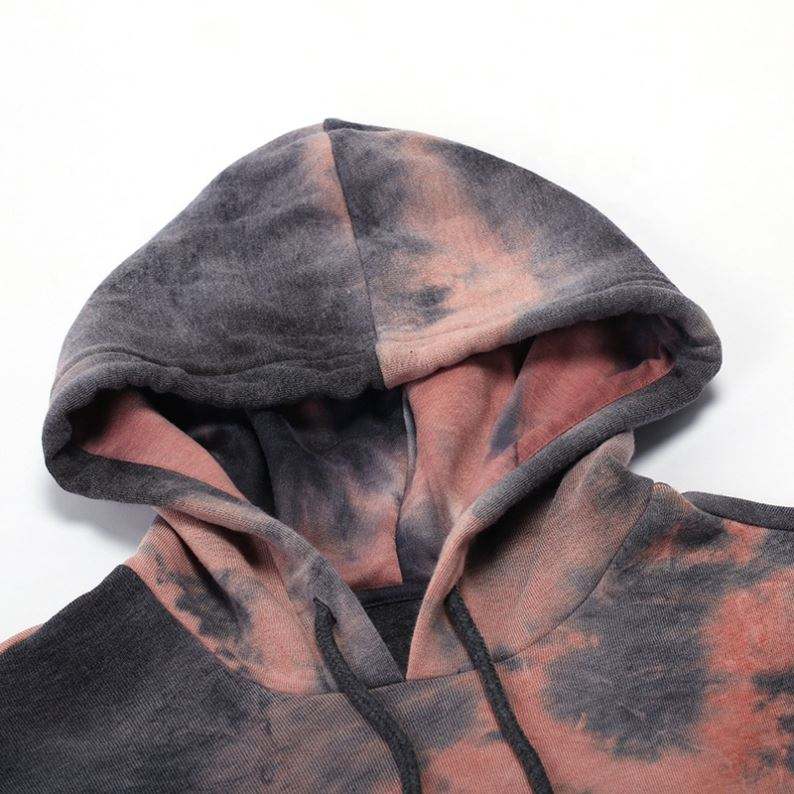 OEM-fabrikant Op maat geborduurd logo Mode-sweater Oversized casual streetstyle tie-dye hoodie voor heren