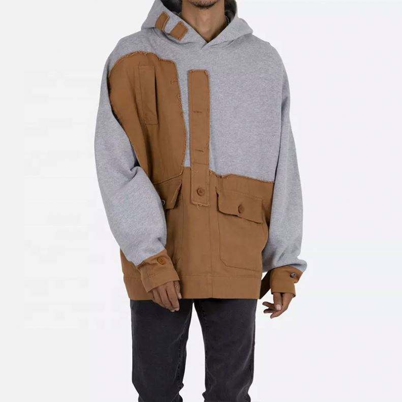 Hoodies Lelaki Bersaiz Besar Pengeluar OEM Dengan Baju Peluh Poket Besar Latihan Tersuai