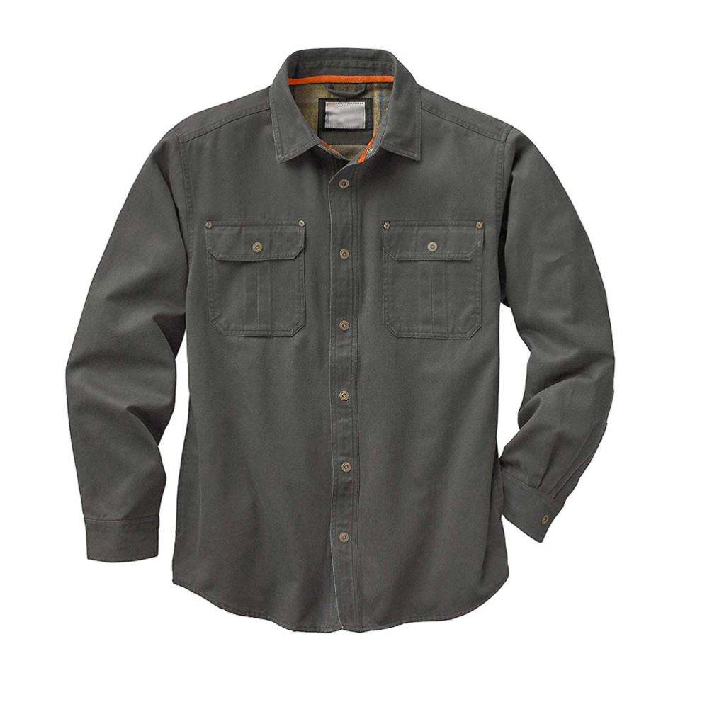 Chaqueta estilo camisa de hombre de piel de ante resistente con forro de franela y broches