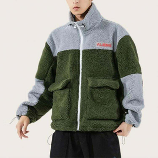 Klip og sy lommer Vinterjakke M&aelig;nd Colorblock Oversized Standkrave Elastisk s&oslash;m Bomberjakke Engros