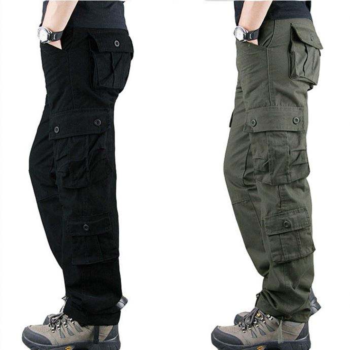 Customized Tactical Pants Solid Color Functional Multi Pockets Men Outdoor Cargo Pants