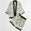 Set Seluar Pendek Fesyen Musim Panas Mens Kren Cetakan Kontras Mengikat Kimono Set Seluar Pendek Lelaki Set Seluar Pendek Dua Keping