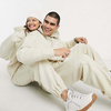 Oem Manufacturers Custom Mens Unbranded Tracksuit Solidus Color Duo Piece Hoodie Jogger Set Unisex Tracksuit Set