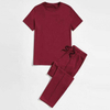 New Fashion Tracksuits 2021 Soam Front Detail Solidus Color Men Summer Tracksuit Set