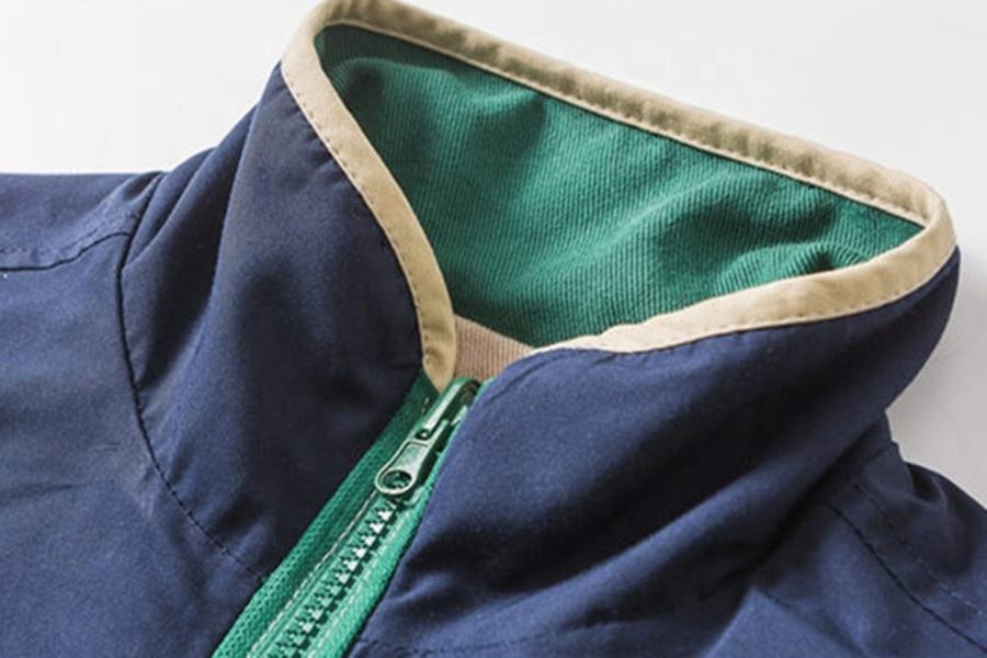 OEM ražotāja pielāgota vīriešu skriešanas apkakle gadījuma modes šuvju krāsaina mēteļa jaka ar garām piedurknēm