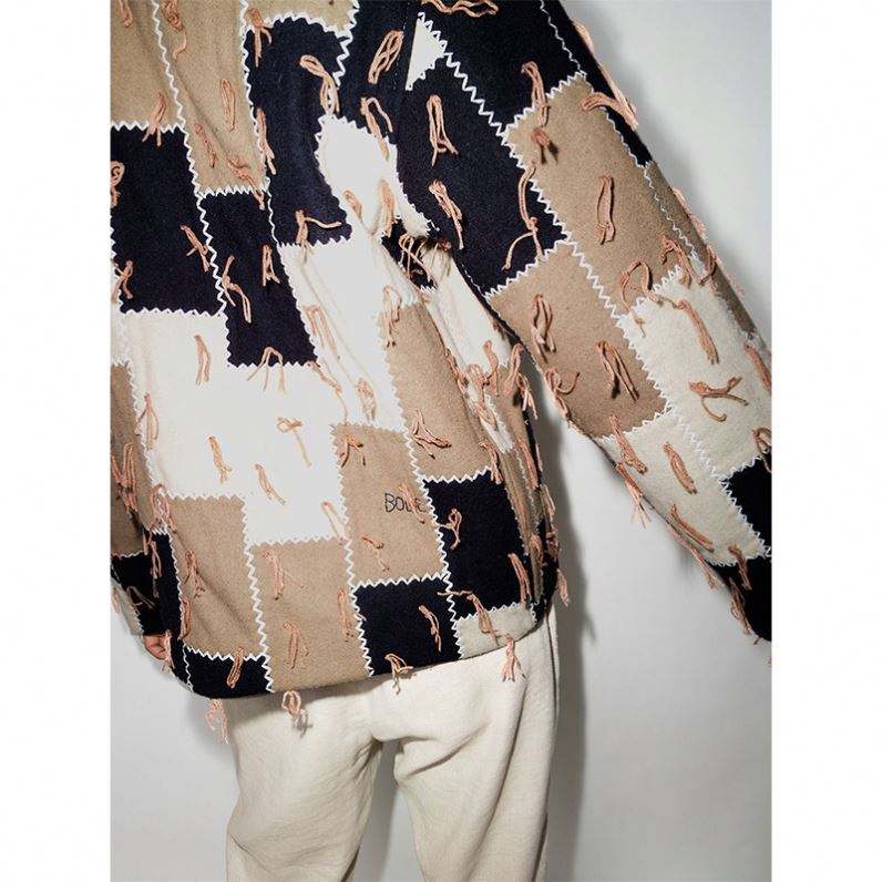 Oem v&yacute;robce Custom Men Fashion Outdoor Vysoce kvalitn&iacute; Patchworkov&aacute; bunda s dlouh&yacute;m ruk&aacute;vem a tř&aacute;sněmi