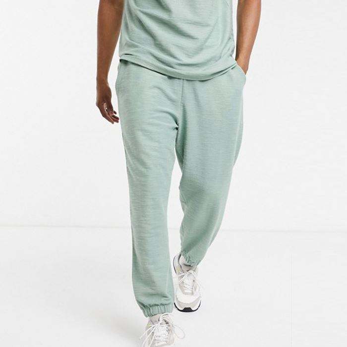 Set Baju Olahraga Lelaki Polos Gaya Musim Panas Set Baju T & Jogger Dua Helai