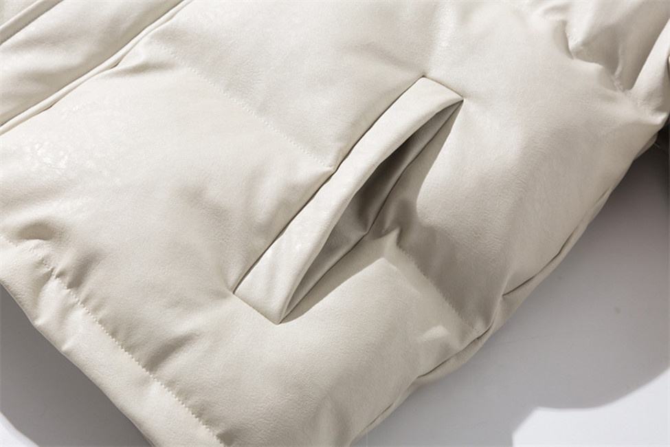 Персонализирано мъжко палто с памучна подплата на OEM производител, едноцветно ежедневно яке с матова изкуствена кожа