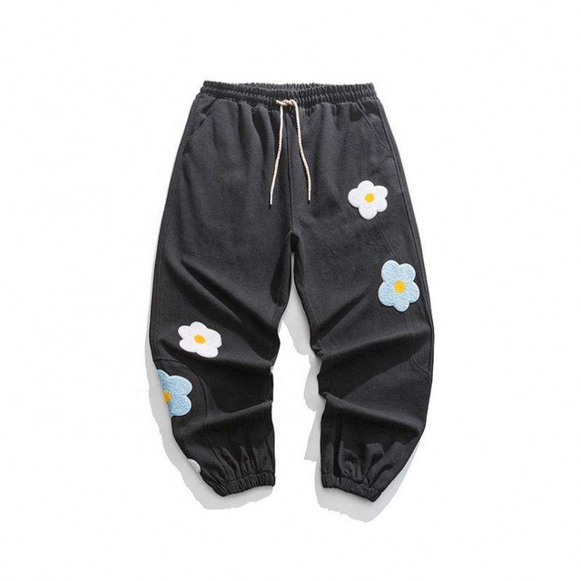 Producent OEM spodnie męskie spodnie aplikacja haftowane luźne legginsy Street Casual biegacze niestandardowe spodnie spodnie dla mężczyzn