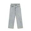 Pantaloni casual con bordo in lana di stoffa lavata con logo personalizzato all'ingrosso del produttore OEM per abbigliamento da uomo