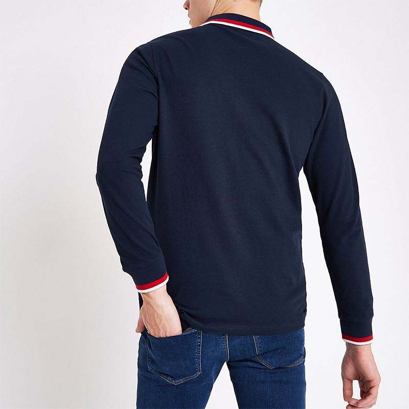 P&aacute;nska polokošeľa s dlh&yacute;m ruk&aacute;vom navy