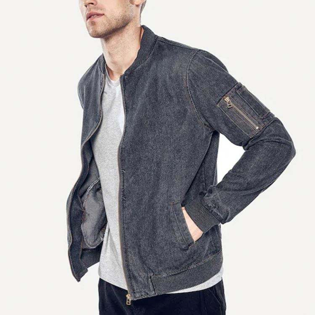 V&ecirc;tements pour hommes Mode Jaket Jeans Vestes en jean zipp&eacute;es