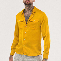 Fabricant OEM chemise &agrave; manches longues en satin uni de haute qualit&eacute; pour hommes