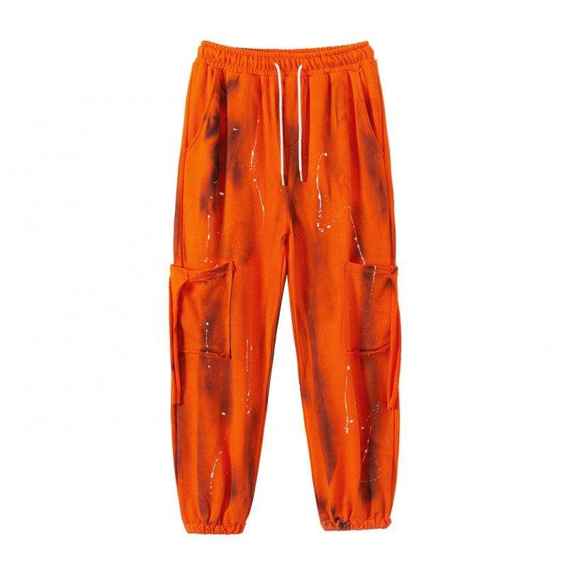 OEM fabricant personnalis&eacute; Polyester coton hommes imprim&eacute; Logo Jogger pantalons de surv&ecirc;tement hommes couleur bloc Cargo pantalons personnalis&eacute;s hommes