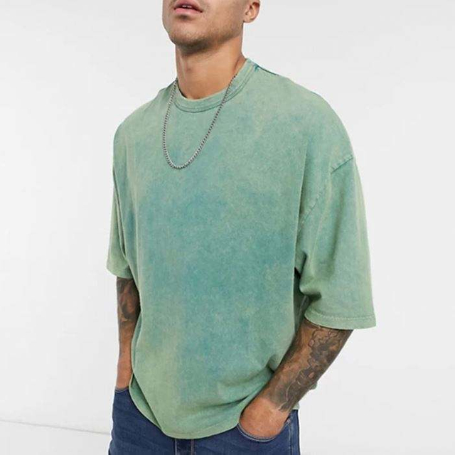 Neueste Designer Oversize T-Shirt Halbarm Vintage Acid Washed Blank T-Shirt Schwergewicht Herren T-Shirts