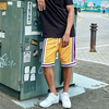 H&oslash;ykvalitets Oem Sportswear Basketball Shorts Custom Color Block Stripet Trim Detail Herre Mesh Shorts med glidel&aring;slomme