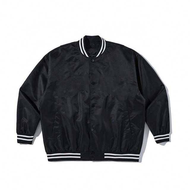 ຜູ້ຜະລິດ Oem Custom Men's Striped Stitching Bottom Hem Plus Size Fashion Casual Jacket