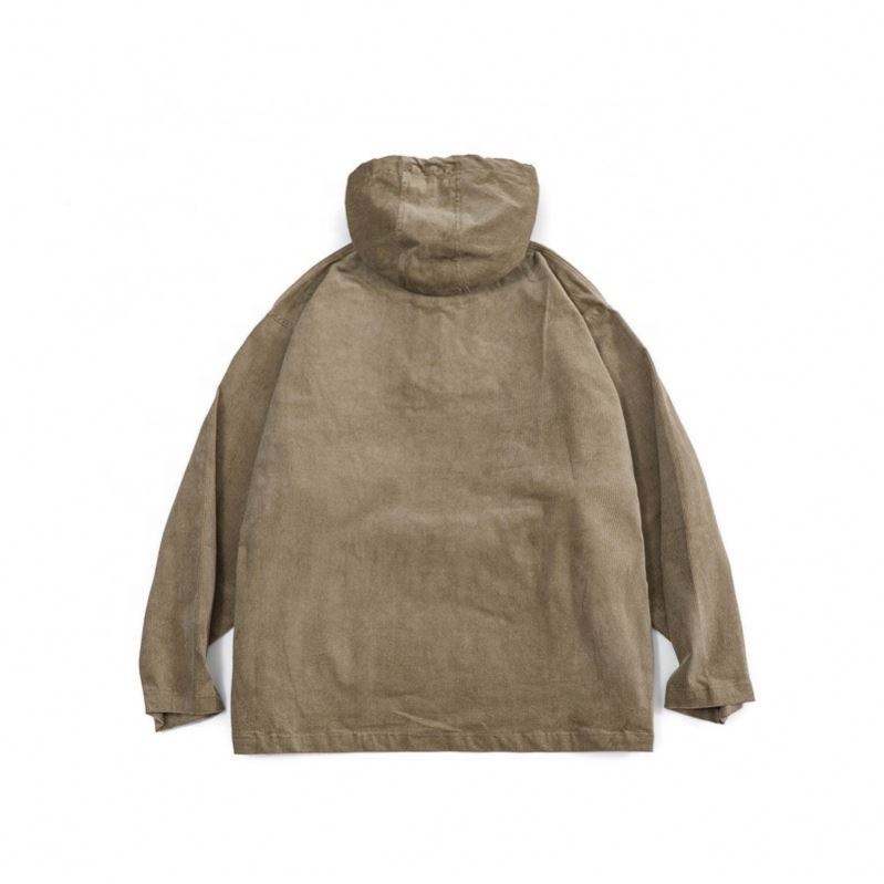 Felpa con cappuccio in velluto a coste allentata con cappuccio con tasca con cerniera e pullover da uomo personalizzato del produttore OEM
