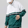 Fabricante OEM 2022 Gola de Algod&atilde;o Meio Zip Moletons Color Block Moda Pul&ocirc;ver Hip Hop Moletons Masculinos