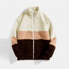OEM-Hersteller ma&szlig;geschneiderte Farbblock-Mantel f&uuml;r Herren, l&auml;ssige Polyester-Jacke mit langen &Auml;rmeln und &Uuml;bergr&ouml;&szlig;e