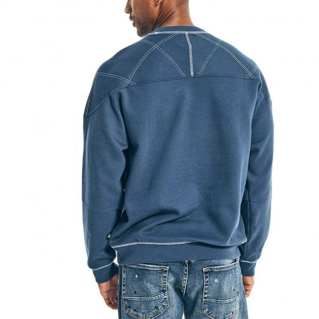 Fabricante OEM simples moletom com gola redonda de grandes dimens&otilde;es com impress&atilde;o personalizada de moletons e moletons masculinos
