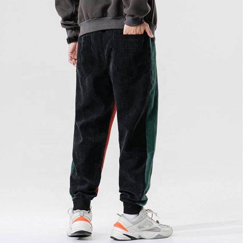OEM-producent Engros Lange bomuldsbukser til m&aelig;nd Stor lomme farveblok fl&oslash;jlsbukser Sportsjogger