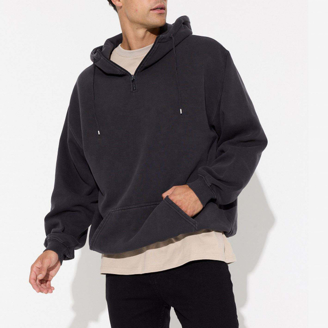OEM-fabrikant op maat gemaakte zwaargewicht vintage gewassen oversized hoodie zuur gewassen zip-up hoodie voor heren