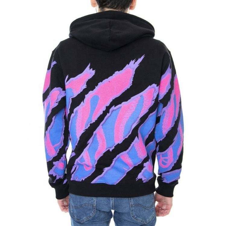 OEM-producent Custom Men Outdoor Streetwear Lang&aelig;rmet Pullover Grafisk Print H&aelig;ttemode Sort Vintage H&aelig;ttetr&oslash;jer