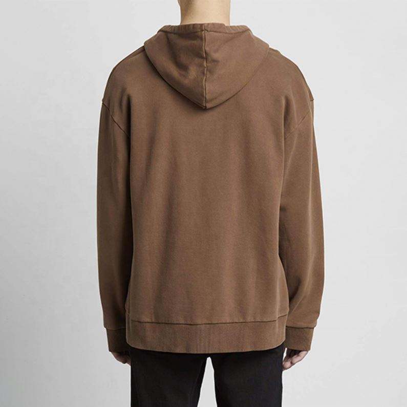 Производител на OEM висококачествени качулки с цип от 100% памук Мъжки суичъри с качулка с цип по поръчка, големи обикновени френски хавлиени заготовки