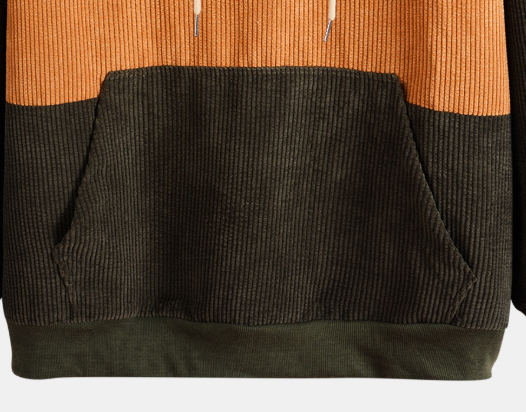 Κατασκευαστής OEM Customized Color Block Corduroy Casual Custom Φούτερ Plus Size Hoodies Ανδρικές κουκούλες