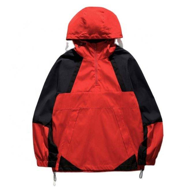 Pengilang OEM Disesuaikan Blok Warna Patchwork Setengah Zip Kasual Baju Sweat Tersuai Bersaiz Besar Hoodies Lelaki Hoodies