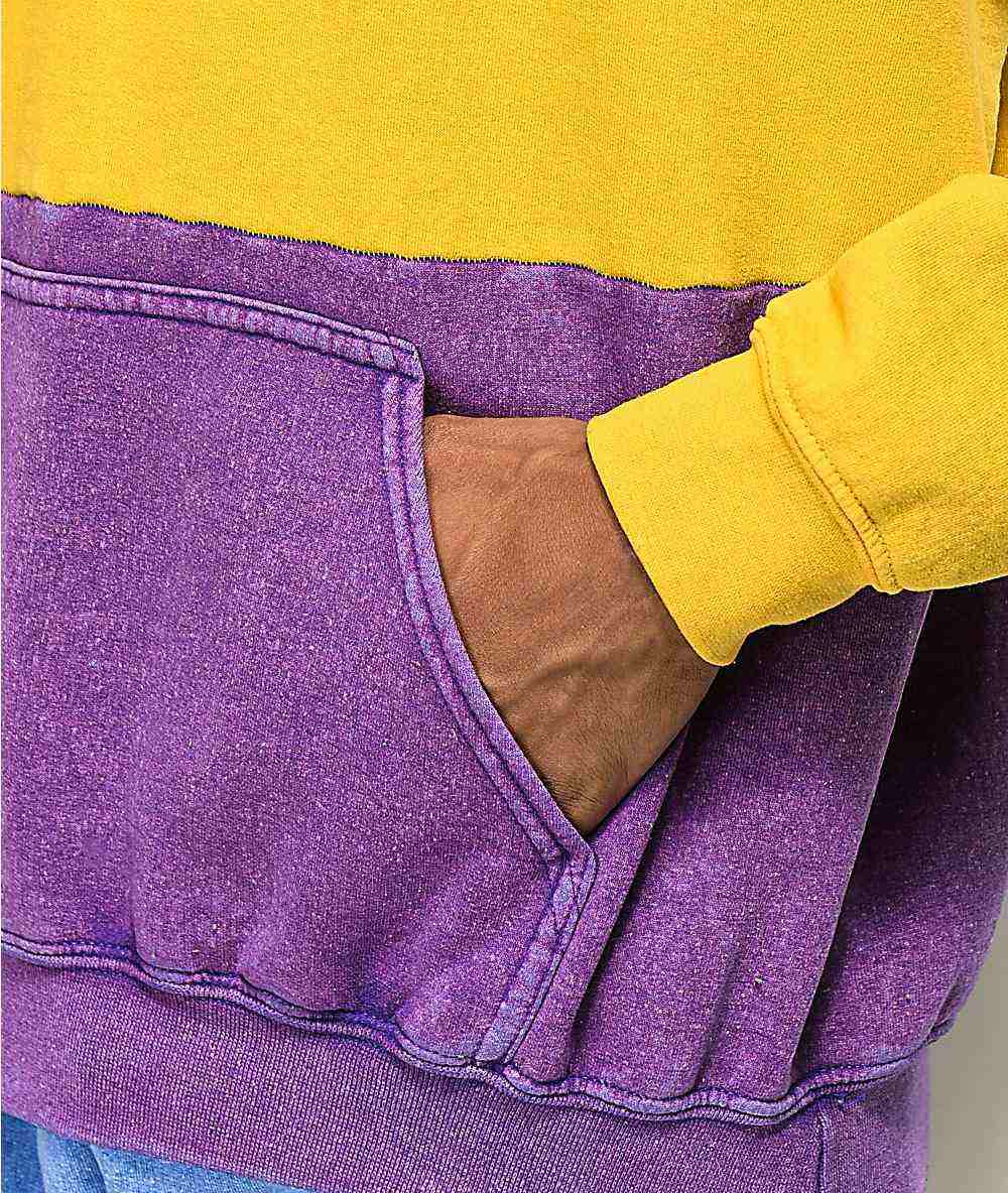 Κατασκευαστής OEM Custom Cotton Color Block Vintage Wash Hoodie με αντίθεση Πολύχρωμο ξεθωριασμένο Vintage πουλόβερ με κουκούλα