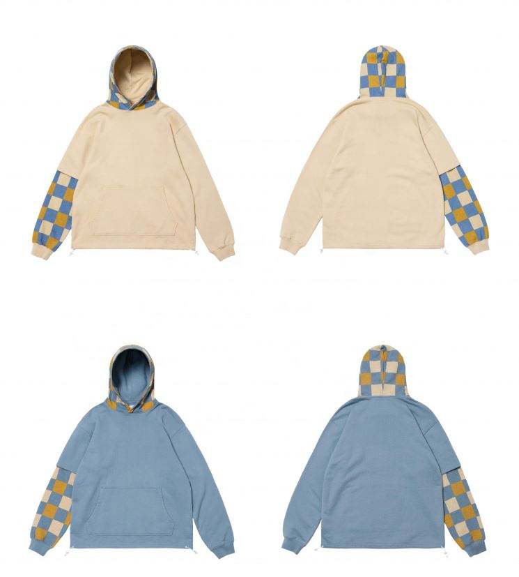 OEM Producent Tilpasset Plaid Casual Custom Sweatshirt Plus Size H&aelig;ttetr&oslash;jer Herre H&aelig;ttetr&oslash;jer