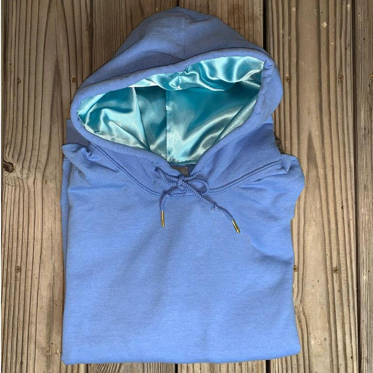 Sweat &agrave; capuche doubl&eacute; en Satin personnalis&eacute; pour hommes, unisexe, surdimensionn&eacute;, de haute qualit&eacute;, en soie, de luxe, personnalis&eacute;, avec capuche en Satin