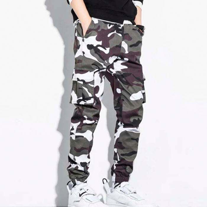 Brugerdefineret Streetwear Camo Printet Flap Pocket Cargo Bukser Herre