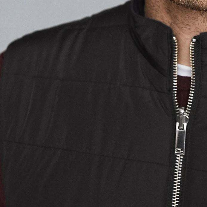 Chaleco acolchado reversible para hombre 100% con cremallera y cuello alto de poli&eacute;ster