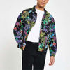 Karstā izpārdošana Pielāgota jaka vīriešu pūķa raksta apdruka ielāpu kabatas pogas priekšpusē Augstas kvalitātes vīriešu bumbvedēja jaka