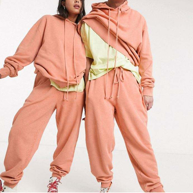 ຜູ້ຜະລິດ Oem Custom Mens Unbranded Tracksuit Solid Color Two Piece Hoodie Jogger Set Unisex Tracksuit Set